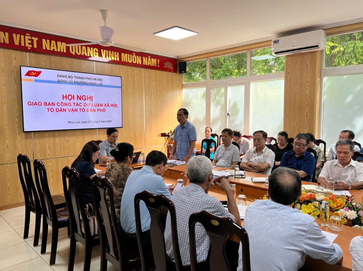 Đảng uỷ phường Phúc Lợi giao ban công tác Dư luận xã hội, Tổ dân vận tổ dân phố- Ảnh 2.