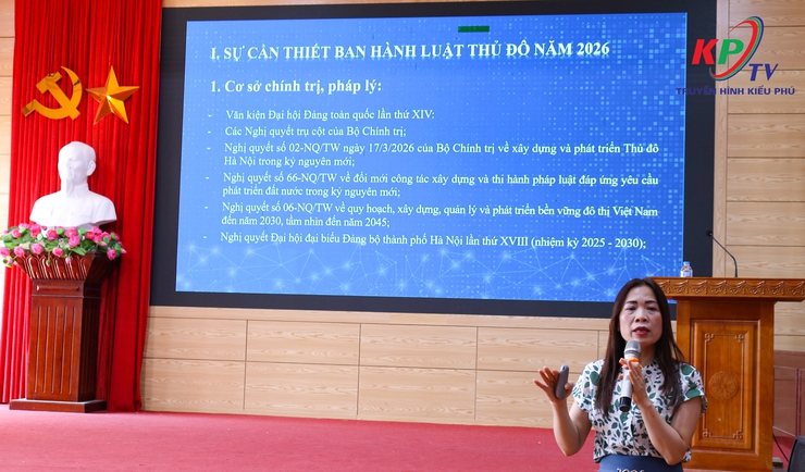 UBND xã Kiều Phú phối hợp tổ chức hội nghị tuyên truyền, phổ biến, tập huấn về Luật Thủ đô năm 2026 và các văn bản hướng dẫn thi hành- Ảnh 2.
