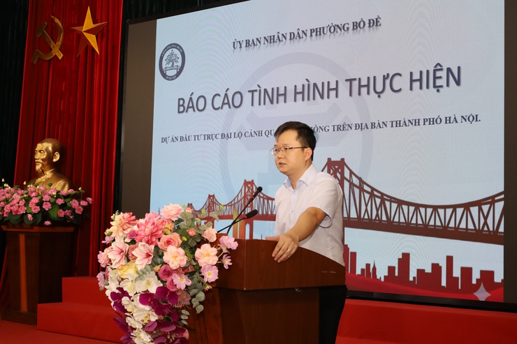 Phường Bồ Đề tổ chức hội nghị tuyên truyền về dự án đầu tư xây dựng trục cảnh quan Đại lộ Sông Hồng- Ảnh 1.