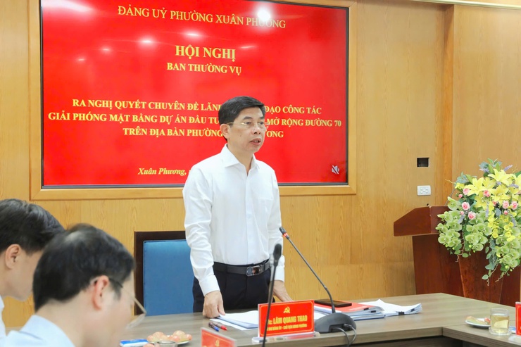 Đảng ủy phường Xuân Phương thống nhất ban hành Nghị quyết về lãnh đạo, chỉ đạo công tác giải phóng mặt bằng Dự án đường 70 - Ảnh 13.