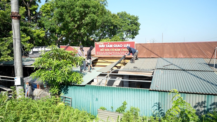 UBND xã Dương Hoà tổ chức tháo dỡ mái che, mái vảy khu A chợ Sấu- Ảnh 3.