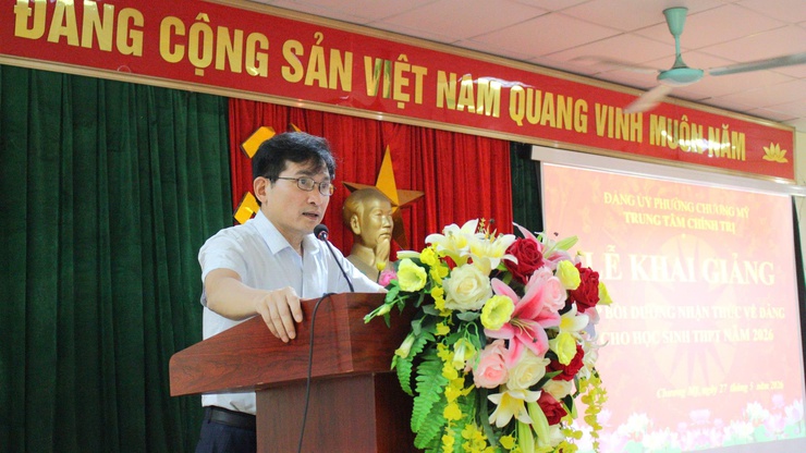 Phường Chương Mỹ khai giảng lớp bồi dưỡng nhận thức về Đảng cho học sinh THPT năm 2026- Ảnh 1.