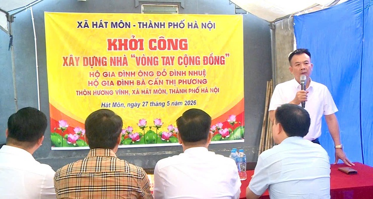 Khởi công xây dựng 02 Nhà “Vòng tay cộng đồng” tại thôn Hương Vĩnh xã Hát Môn- Ảnh 3.