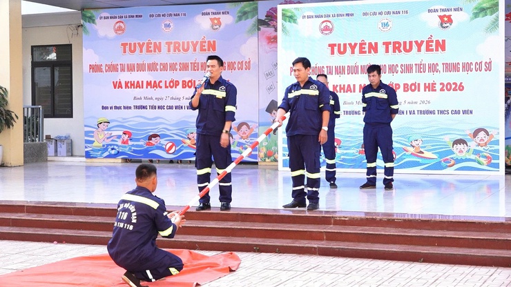 Xã Bình Minh tăng cường trang bị kỹ năng phòng, chống đuối nước cho trẻ em- Ảnh 6.