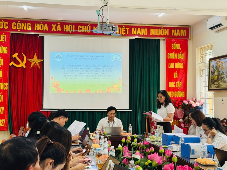 Giám sát công tác giáo dục và chuyển đổi số tại Trường Trung học cơ sở Cự Khối- Ảnh 2.