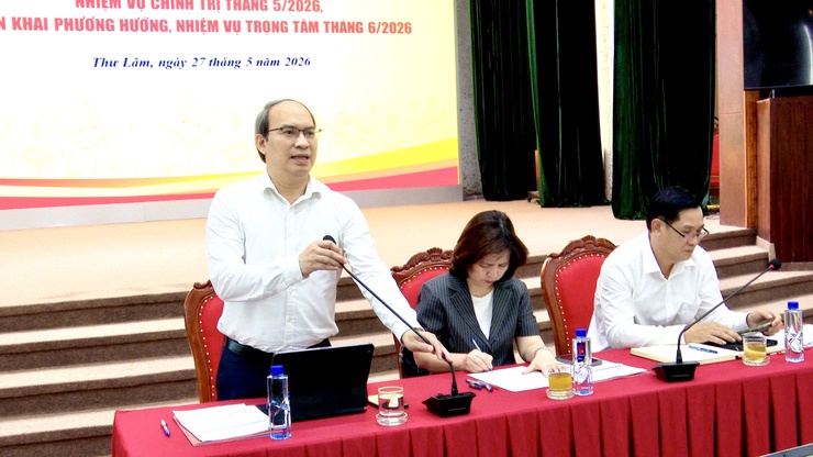 Đảng ủy – HĐND – UBND – Ủy ban MTTQ Việt Nam xã Thư Lâm tổ chức Hội nghị giao ban công tác lãnh đạo, chỉ đạo và tổ chức thực hiện nhiệm vụ chính trị tháng 5/2026, triển khai phương hướng, nhiệm vụ trọng tâm tháng 6 năm 2026- Ảnh 13.