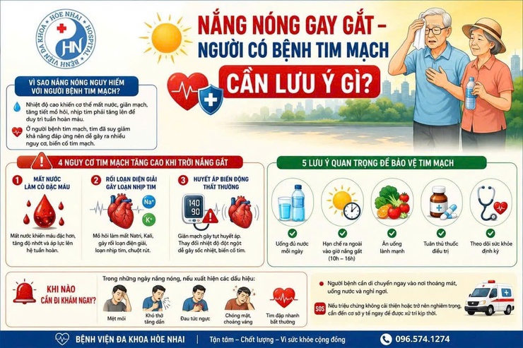 Nắng nóng gay gắt - người bệnh tim mạch cần đặc biệt cảnh giác- Ảnh 1.