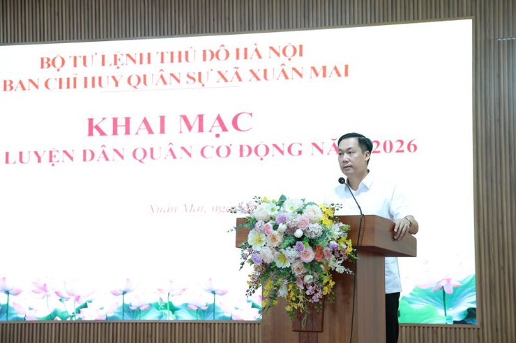 Xuân Mai khai mạc huấn luyện lực lượng dân quân cơ động năm 2026- Ảnh 3.