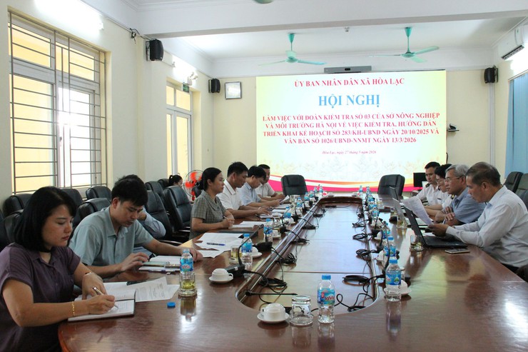 Đoàn Kiểm tra số 03 làm việc với xã Hòa Lạc về quản lý giết mổ và an toàn thực phẩm- Ảnh 1.