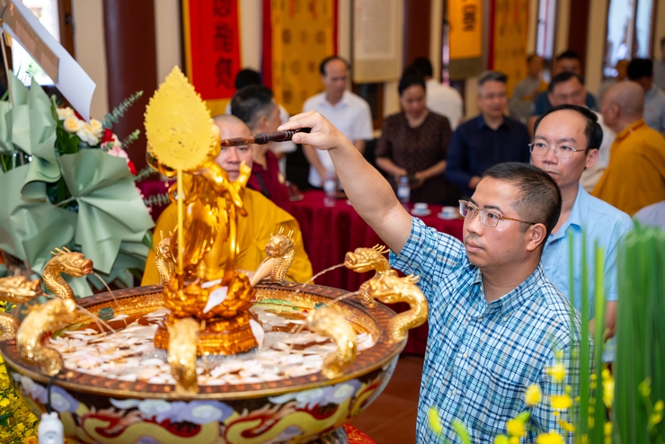 Lãnh đạo Đảng ủy, HĐND, UBND, UBMTTQ xã Mỹ Đức dự Đại lễ Phật đản Phật lịch 2570 tại chùa Diên Khánh, thôn Văn Giang, xã Mỹ Đức  - Ảnh 19.