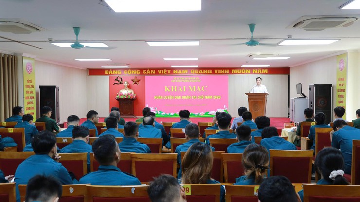 Phường Dương Nội khai mạc huấn luyện dân quân tại chỗ năm 2026- Ảnh 1.