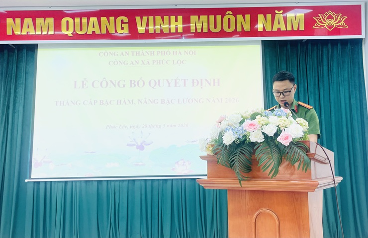 Công an xã Phúc Lộc tổ chức Lễ Công bố quyết định thăng cấp bậc hàm, nâng bậc lương năm 2026- Ảnh 8.