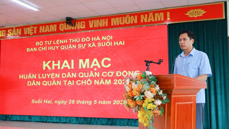 Xã Suối Hai khai mạc huấn luyện dân quân: Nâng cao khả năng sẵn sàng chiến đấu- Ảnh 2.