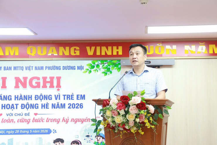 Phường Dương Nội phát động Tháng hành động vì trẻ em năm 2026 với chủ đề “Trẻ em hạnh phúc, an toàn, vững bước trong kỷ nguyên số”- Ảnh 1.