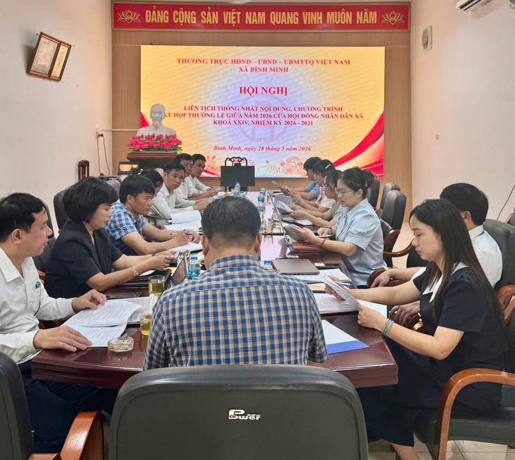 Thường trực HĐND xã Bình Minh tổ chức hội nghị liên tịch triển khai công tác chuẩn bị kỳ họp thường lệ giữa năm 2026 HĐND xã khoá XXIV, nhiệm kỳ 2026-2031- Ảnh 1.