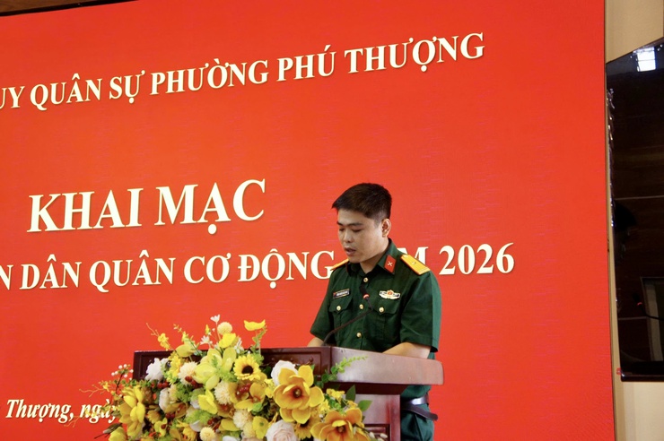 Phường Phú Thượng khai mạc huấn luyện Dân quân cơ động năm 2026- Ảnh 4.