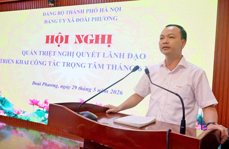 Xã Đoài Phương quán triệt, triển khai thực hiện Nghị quyết lãnh đạo công tác trọng tâm tháng 6 - Ảnh 4.