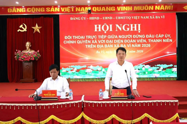XÃ BA VÌ TỔ CHỨC HỘI NGHỊ ĐỐI THOẠI VỚI ĐOÀN VIÊN, THANH NIÊN NĂM 2026- Ảnh 1.