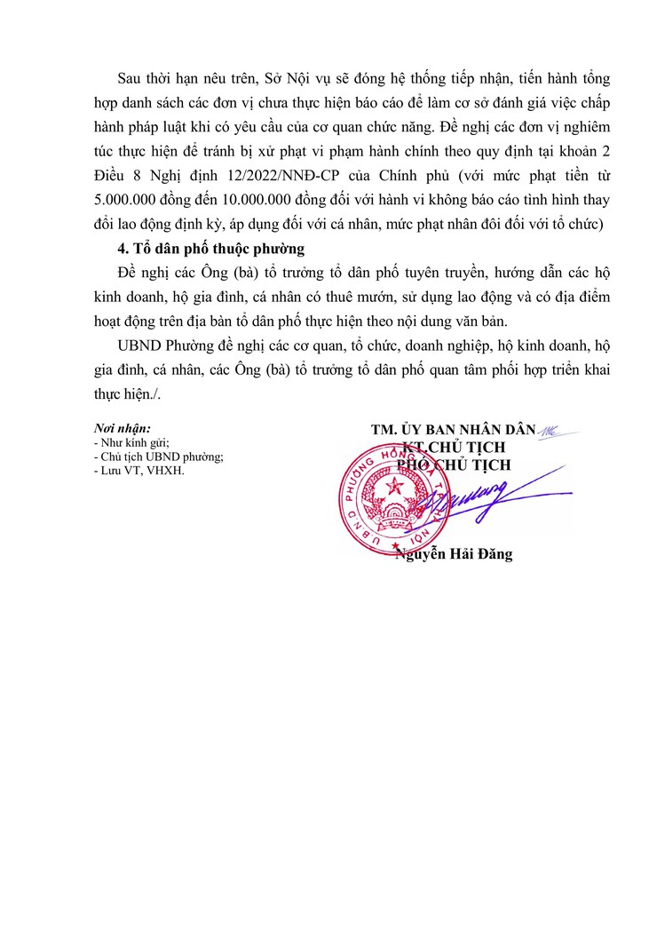 UBND phường Hồng Hà triển khai báo cáo tình hình sử dụng lao động 6 tháng đầu năm 2026- Ảnh 2.