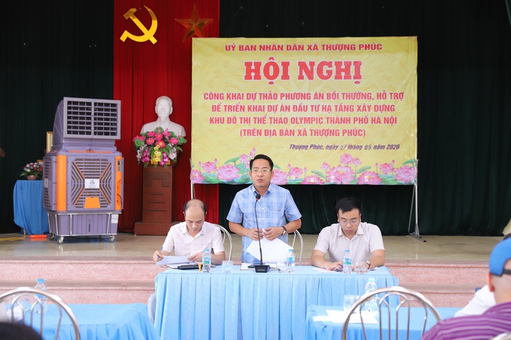 Thượng Phúc lấy ý kiến nhân dân thôn Thọ Giáo về dự thảo phương án bồi thường, hỗ trợ triển khai Dự án Khu đô thị thể thao quốc tế Hà Nội- Ảnh 1.