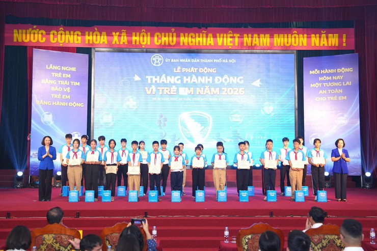 Xã Hòa Xá tham dự lễ phát động tháng hành động vì trẻ em năm 2026- Ảnh 2.