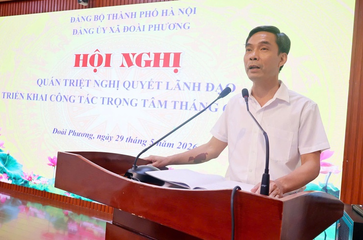 Xã Đoài Phương quán triệt, triển khai thực hiện Nghị quyết lãnh đạo công tác trọng tâm tháng 6 - Ảnh 5.