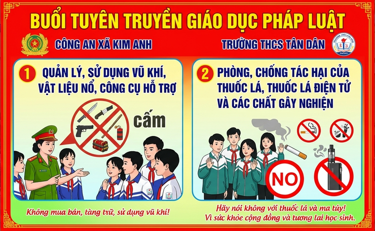 TUYÊN TRUYỀN, GIÁO DỤC PHÁP LUẬT CHO HỌC SINH TRƯỜNG THCS TÂN DÂN- Ảnh 1.