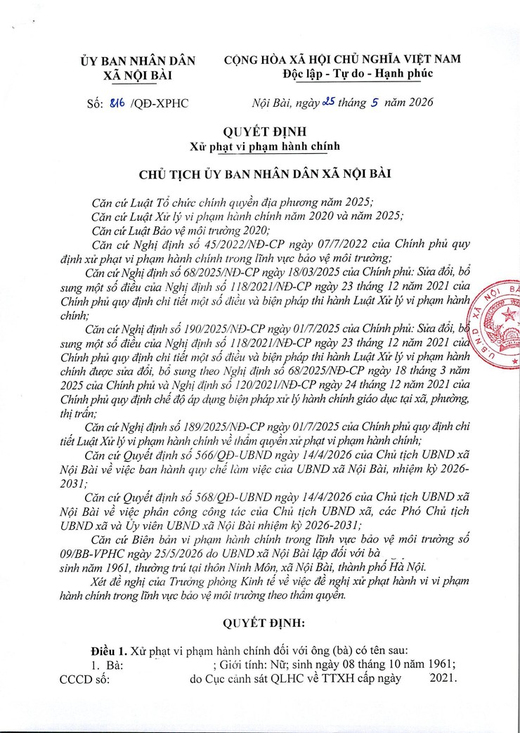 XÃ NỘI BÀI XỬ PHẠT NGHIÊM TRƯỜNG HỢP ĐỐT RƠM RẠ GÂY Ô NHIỄM MÔI TRƯỜNG- Ảnh 3.
