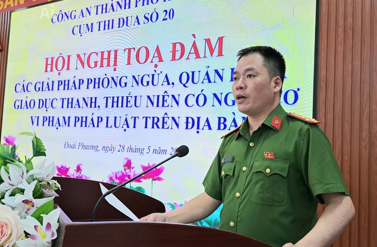 Cụm thi đua số 20 tổ chức hội nghị tọa đàm các giải pháp phòng ngừa, quản lý và giáo dục thanh thiếu niên có nguy cơ vi phạm pháp luật trên địa bàn. - Ảnh 3.