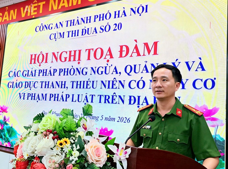 Cụm thi đua số 20 tổ chức hội nghị tọa đàm các giải pháp phòng ngừa, quản lý và giáo dục thanh thiếu niên có nguy cơ vi phạm pháp luật trên địa bàn. - Ảnh 4.