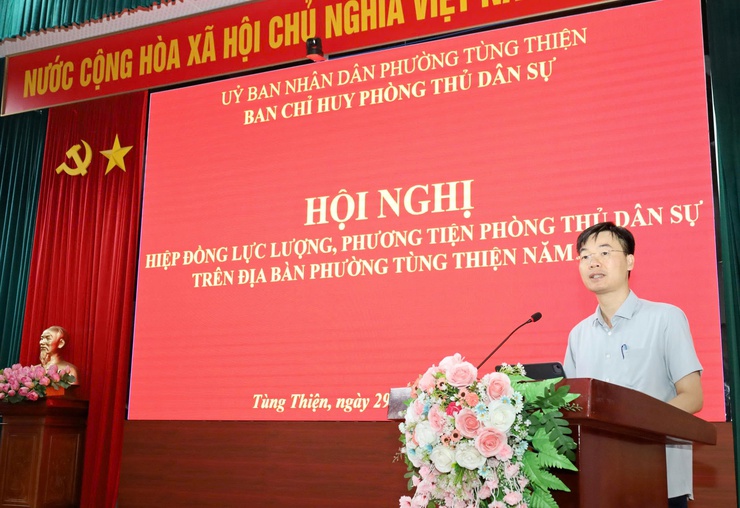 Phường Tùng Thiện hiệp đồng lực lượng, phương tiện phòng thủ dân sự năm 2026.- Ảnh 3.