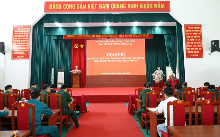 Phường Tùng Thiện hiệp đồng lực lượng, phương tiện phòng thủ dân sự năm 2026.- Ảnh 1.