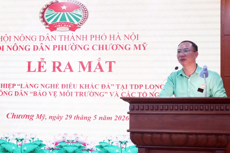 Hội Nông dân phường Chương Mỹ ra mắt Chi hội nghề nghiệp “Làng nghề điêu khắc đá”, Câu lạc bộ nông dân bảo vệ môi trường và các tổ nghề nghiệp năm 2026- Ảnh 2.
