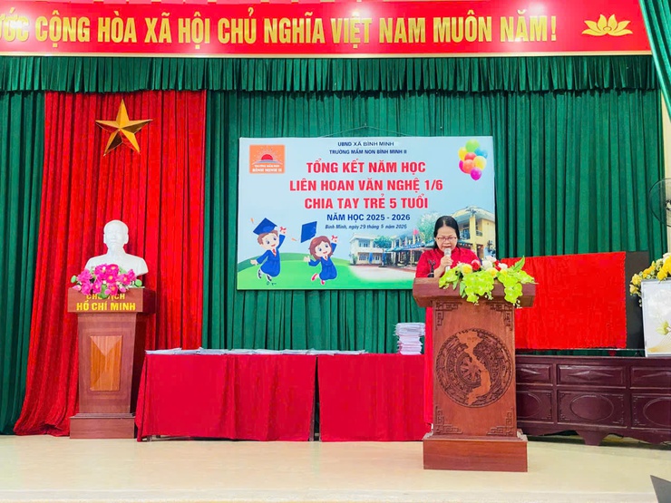 Trường Mầm non Bình Minh II tổng kết năm học 2025- 2026, chia tay các bé 5 tuổi ra trường- Ảnh 1.