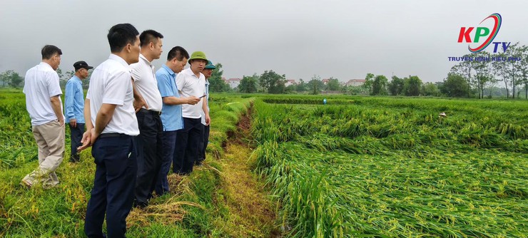 Đoàn công tác xã Kiều Phú do đồng chí Phạm Quang Tuấn – Bí thư Đảng ủy, Chủ tịch HĐND xã trực tiếp xuống cơ sở kiểm tra thực tế, nắm bắt tình hình và chỉ đạo công tác khắc phục hậu quả thiên tai.- Ảnh 2.