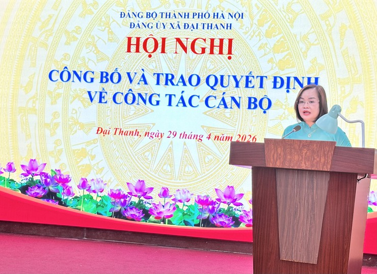 Đảng ủy xã Đại Thanh tổ chức hội nghị công bố và trao quyết định về công tác cán bộ.- Ảnh 7.
