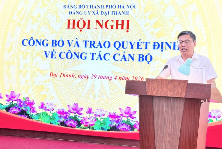Đảng ủy xã Đại Thanh tổ chức hội nghị công bố và trao quyết định về công tác cán bộ.- Ảnh 8.