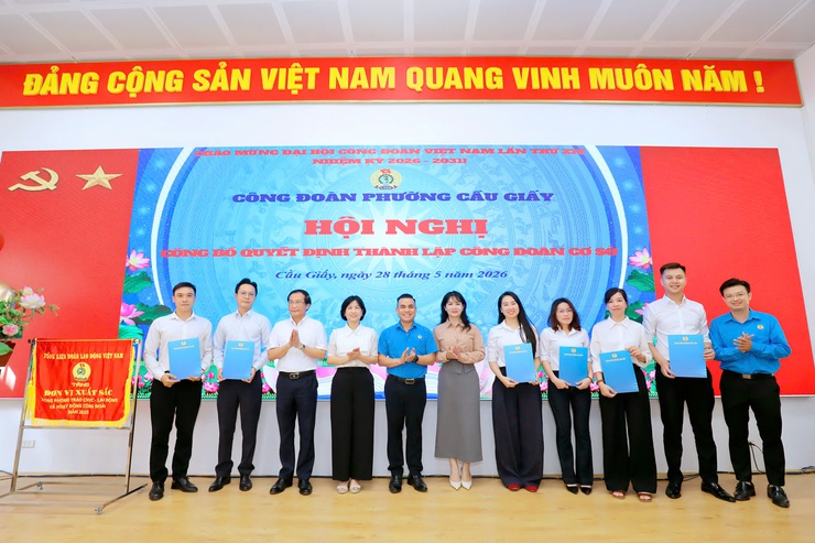 CÔNG ĐOÀN PHƯỜNG CẦU GIẤY TỔ CHỨC HỘI NGHỊ CÔNG BỐ QUYẾT ĐỊNH THÀNH LẬP 09 CÔNG ĐOÀN CƠ SỞ- Ảnh 4.