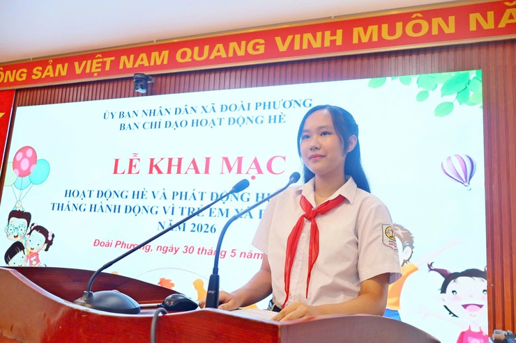 Xã Đoài Phương khai mạc hoạt động hè và phát động Tháng hành động vì trẻ em năm 2026- Ảnh 8.