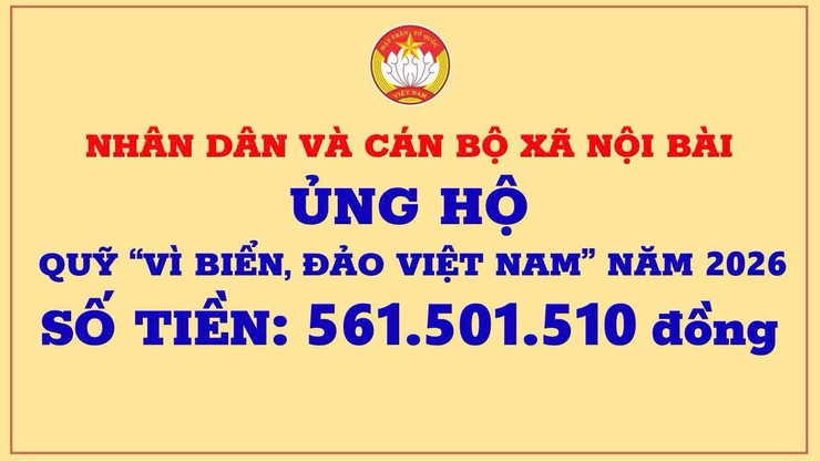 UB MTTQ VIỆT NAM XÃ NỘI BÀI THÔNG BÁO DỪNG TIẾP NHẬN ỦNG HỘ QUỸ “VÌ BIỂN ĐẢO VIỆT NAM” NĂM 2026- Ảnh 1.