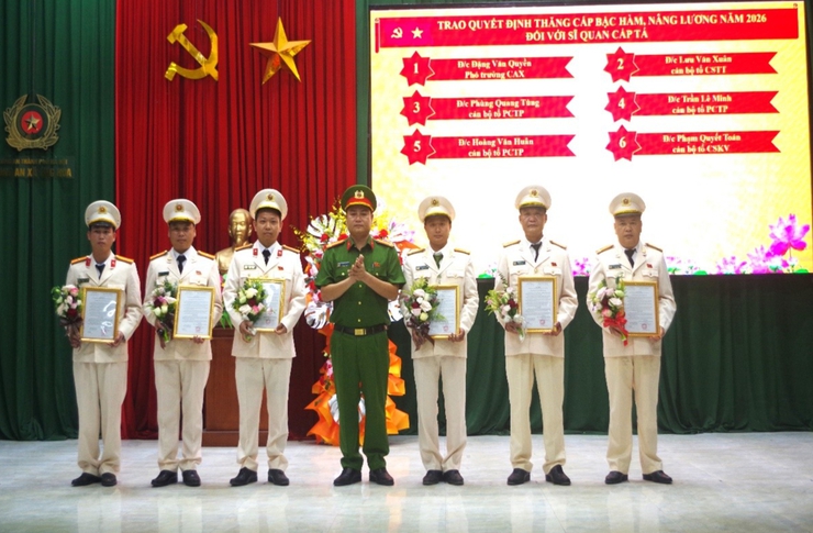 CÔNG AN XÃ ỨNG HÒA TỔ CHỨC LỄ CÔNG BỐ QUYẾT ĐỊNH THĂNG CẤP BẬC HÀM, NÂNG BẬC LƯƠNG NĂM 2026.- Ảnh 2.