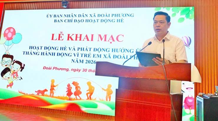 Xã Đoài Phương khai mạc hoạt động hè và phát động Tháng hành động vì trẻ em năm 2026- Ảnh 1.
