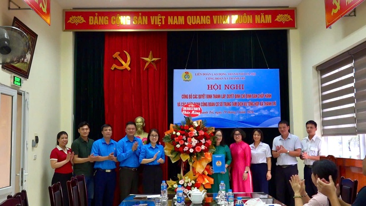 Thành lập Công đoàn cơ sở Trung tâm Dịch vụ tổng hợp xã Thanh Trì- Ảnh 3.