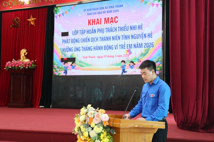 Vĩnh Thanh khai mạc lớp tập huấn phụ trách thiếu nhi hè, phát động Chiến dịch Thanh niên tình nguyện hè năm 2026- Ảnh 3.