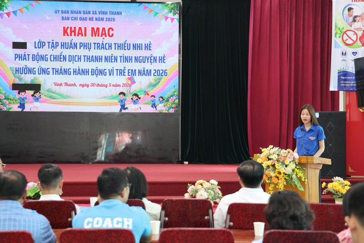 Vĩnh Thanh khai mạc lớp tập huấn phụ trách thiếu nhi hè, phát động Chiến dịch Thanh niên tình nguyện hè năm 2026- Ảnh 6.