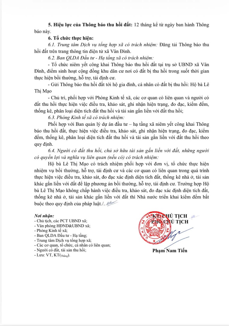 Thông báo thu hồi đất để thực hiện dự án: Xây dựng khu trung tâm văn hoá thể thao, huyện Ứng Hoà, thành phố Hà Nội (giai đoạn 2)- Ảnh 3.