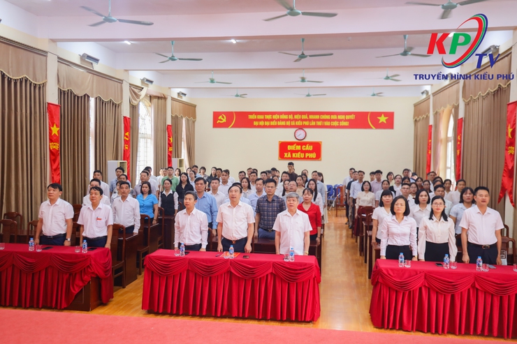Xã Kiều Phú tổ chức Lễ chào cờ đầu tuần tháng 5; đánh giá kết quả tháng 4, triển khai nhiệm vụ trọng tâm tháng 5- Ảnh 1.
