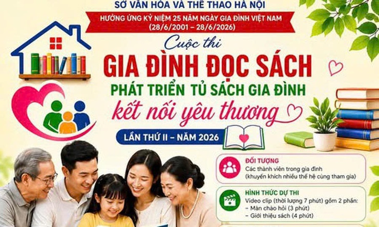 HÀ NỘI PHÁT ĐỘNG CUỘC THI “GIA ĐÌNH ĐỌC SÁCH - KẾT NỐI YÊU THƯƠNG” LẦN THỨ II NĂM 2026- Ảnh 1.