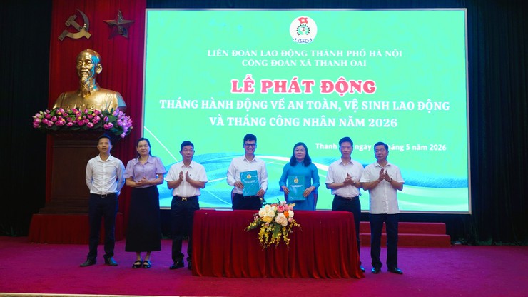 Công đoàn xã Thanh Oai phát động tháng hành động về an toàn, vệ sinh lao động và tháng công nhân năm 2026- Ảnh 7.