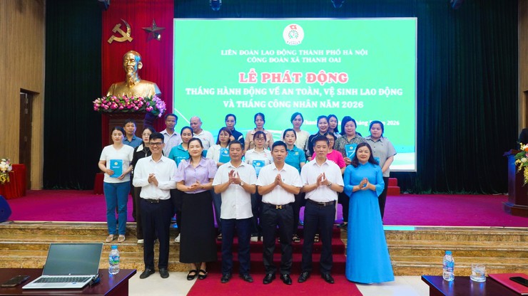 Công đoàn xã Thanh Oai phát động tháng hành động về an toàn, vệ sinh lao động và tháng công nhân năm 2026- Ảnh 9.